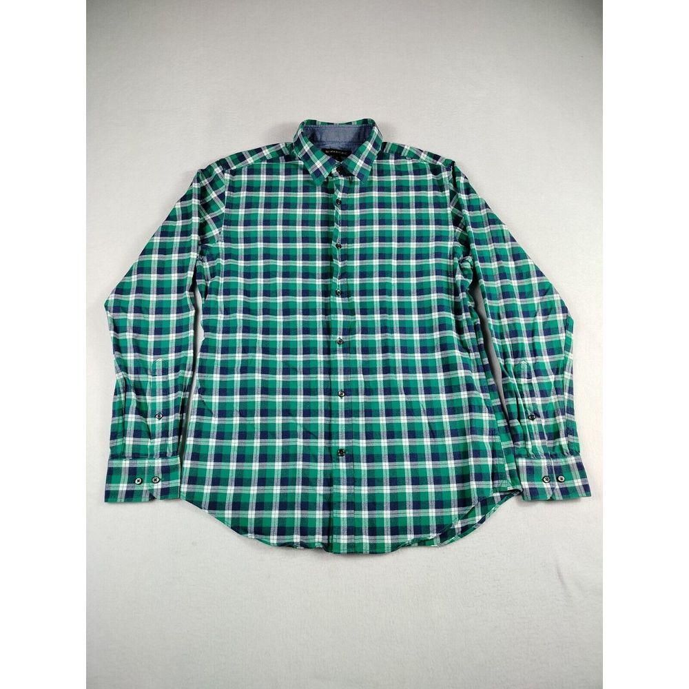 Banana Republic Flannel Shirt Men's Medium Green Cabincore Gorpcore Cozycore